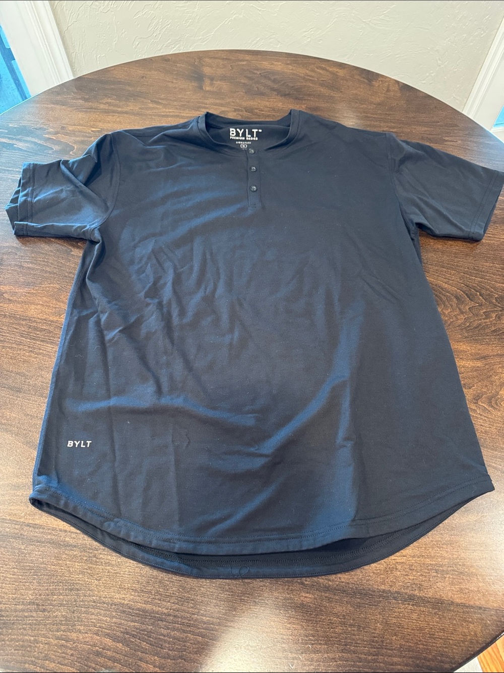 BYLT Basics Black Short Sleeve Henley